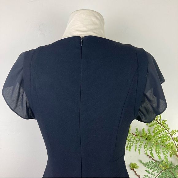 Black Flutter Sleeve Ruffled Mini Dress - Picture 7 of 12